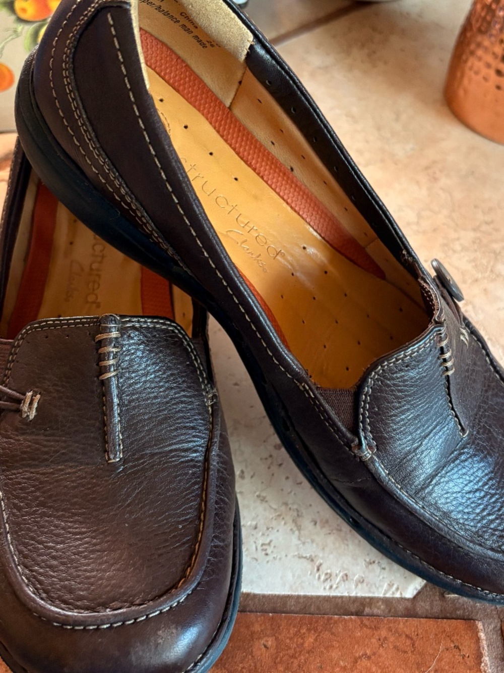 Clarks Unstructured Loafers, Size 8